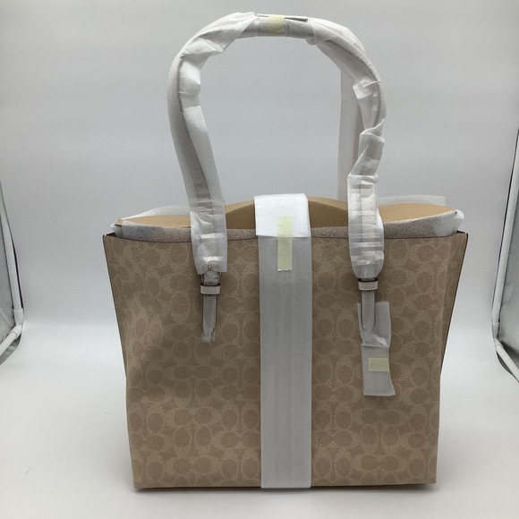Coach Signature Mollie Tote Bag Sand NWT - Picture 9 of 9